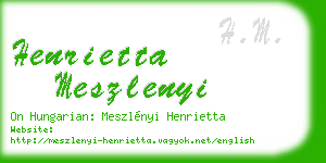 henrietta meszlenyi business card